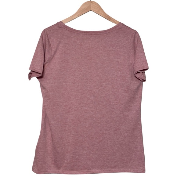 NIKE Dri-FIT Scoop Neck Tee Heathered Mauve | L - Picture 2 of 4